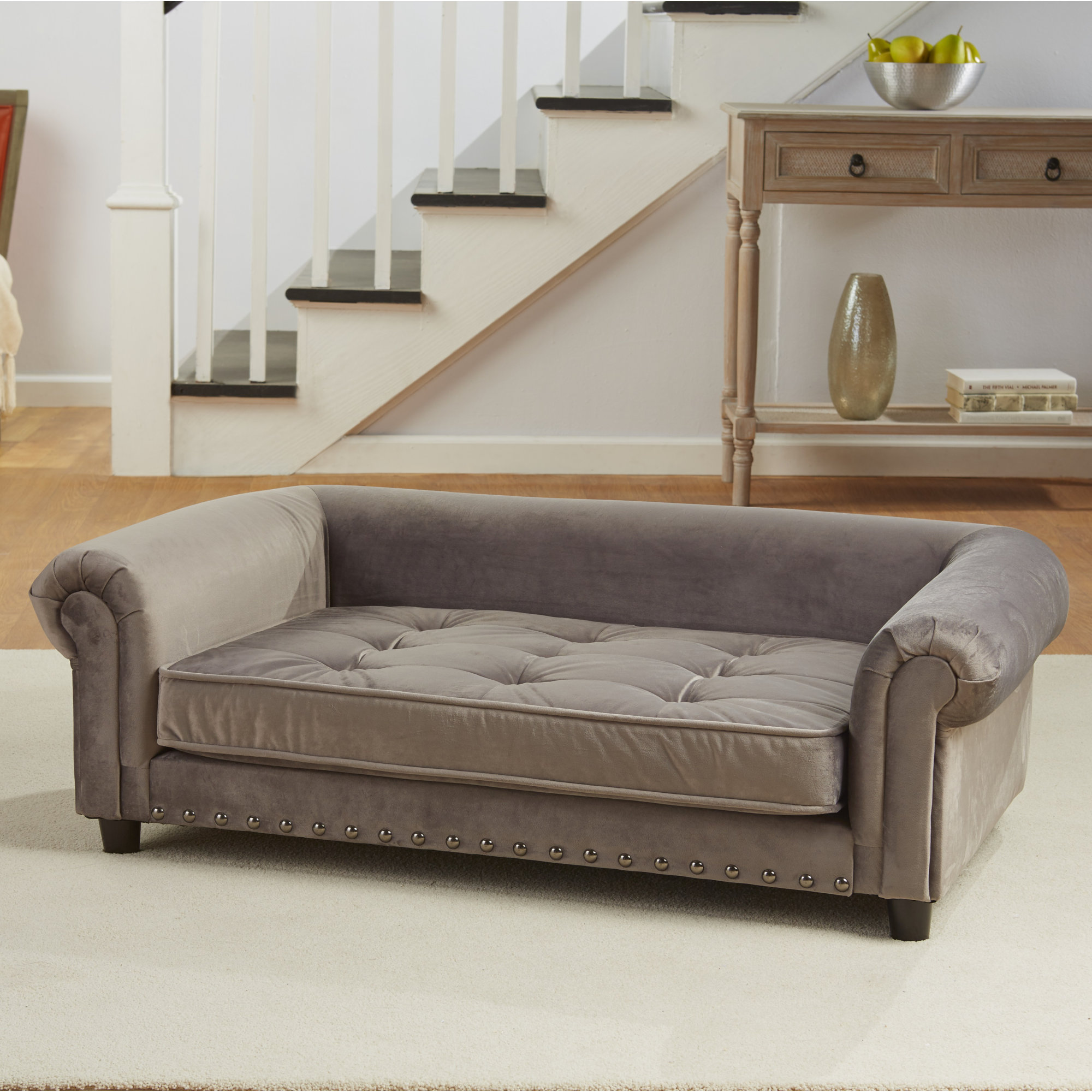 Enchanted Home Pet Manchester Velvet Tufted Dog Sofa with Cushion & Reviews Wayfair